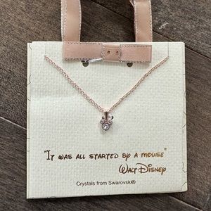 Walt Disney World - Rose Gold Mickey Mouse Necklace - Swarovski Crystals